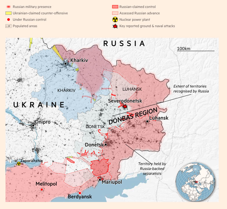 Ukraine Donbas War Battle Map